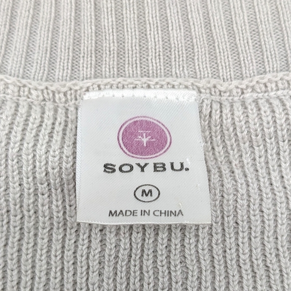 Soybu Gray V-Neck Sweater Women's Size Medium - Picture 4 of 5